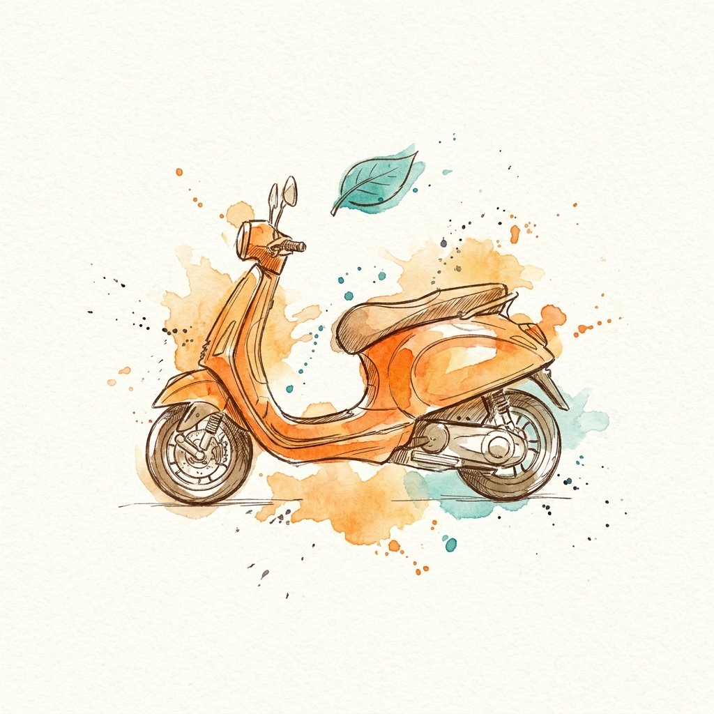 RideEV — watercolor portrait