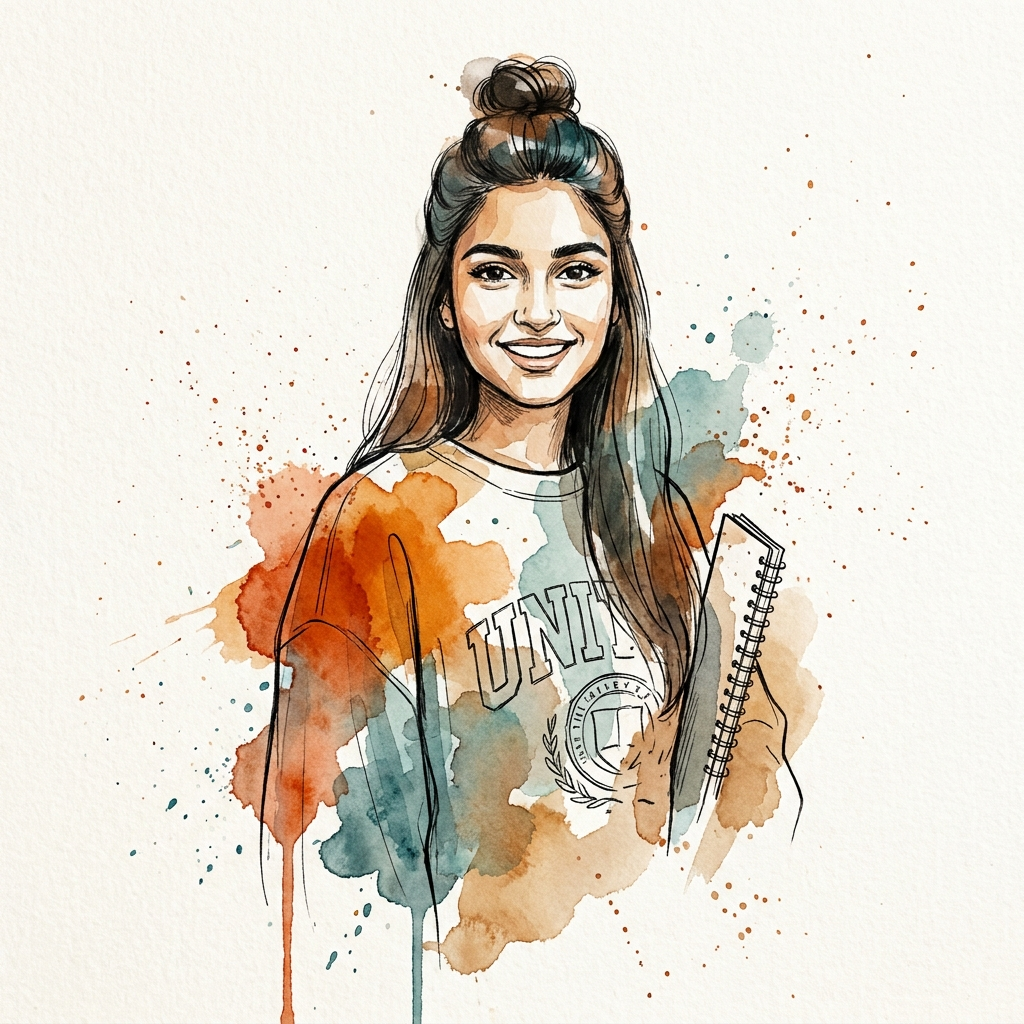 Riya Sharma — watercolor portrait