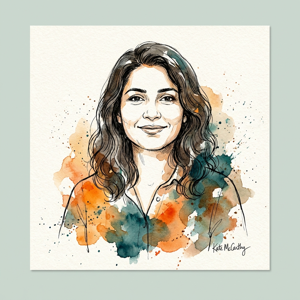 Tara Menon — watercolor portrait